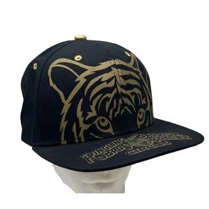 Ringling Bros. And Barnum & Bailey Circus Hat Black & Gold Foil Tiger Vintage